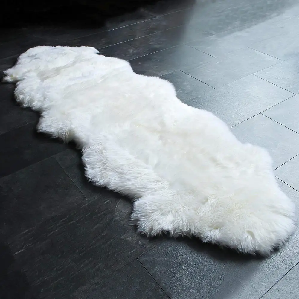 

Household no shed area rugs long fur hair real wool made carpets for living room kids room decoration no slip back