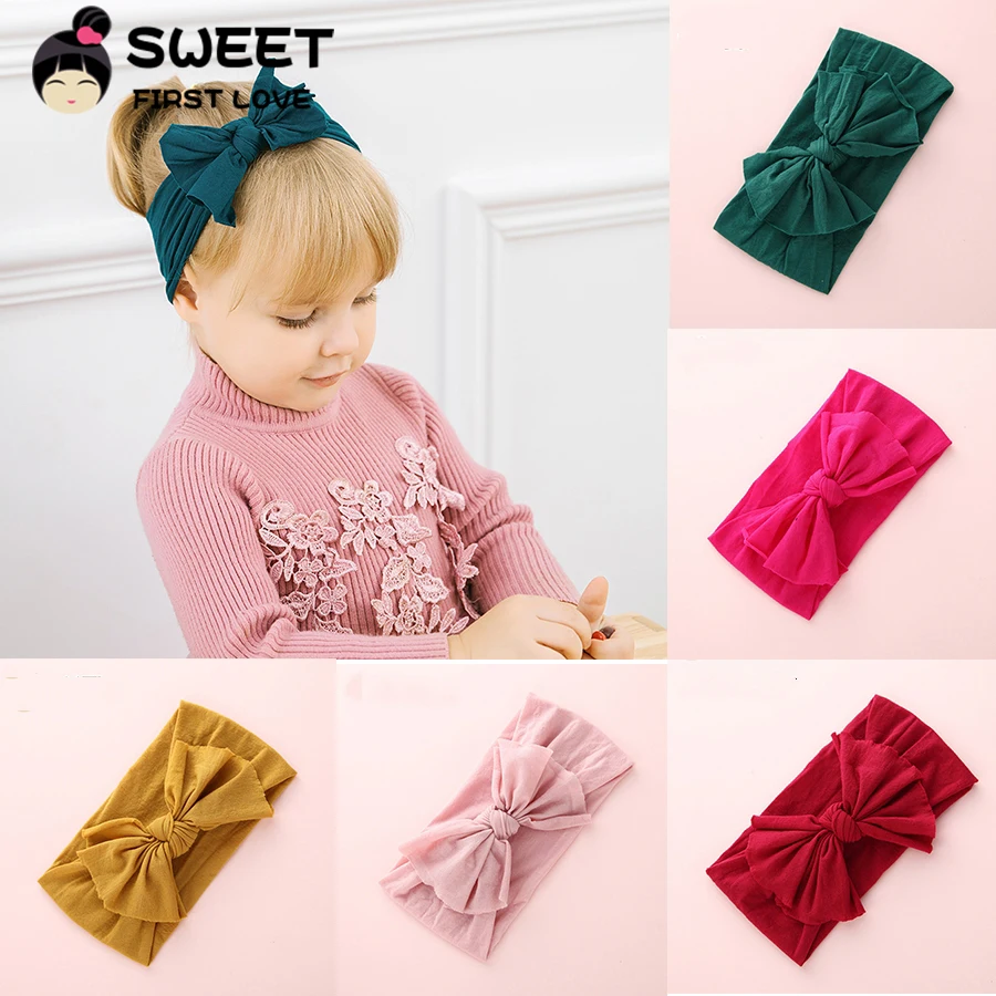 

1pcs Girls Big Bow Nylon Headband, Soft Elastic Bowknot Hairband for Children Kids, Toddler Hair Accessories Headwear Wap Turban