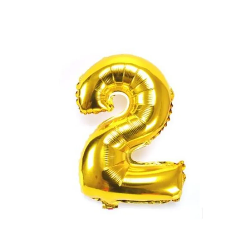 16 дюймов рисунок цифра номер фольга шары золото с днем рождения Свадебные Рождество украшения поставки - Цвет: Gold2