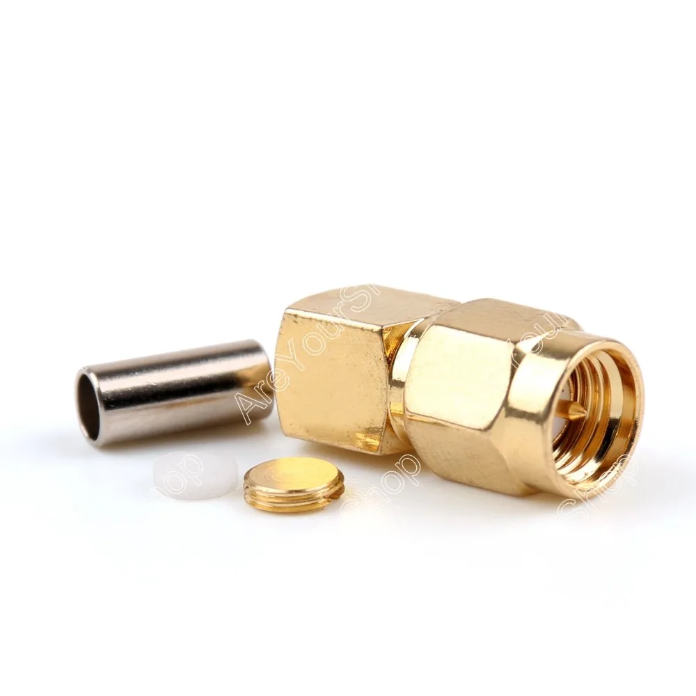 

Areyourshop Sale High Quality 50 Pcs Connector SMA Male Plug 90 Degree Crimp RG174 RG316 LMR100 Cable Right Angle