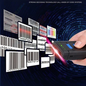 

EYOYO MJ2877 Pocket Wireless Laser Bluetooth Barcode Scanner 1D for IOS Android Mobile Phone Tablets Windows PC Bar Code Reader