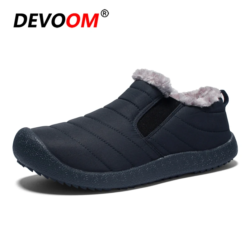 Waterproof Winter Shoes Men Fashion Cotton Shoe Anti Slip Fur Lined ...