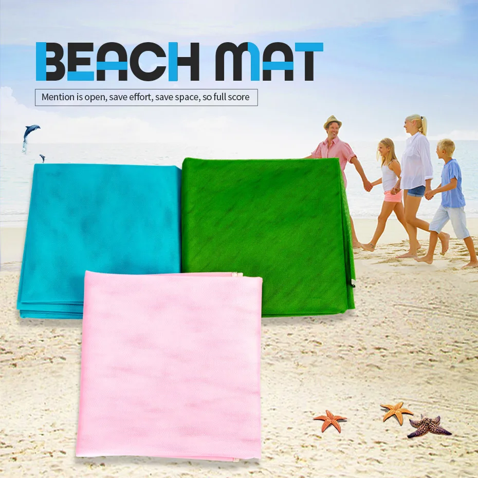 Outdoor Magical Sand Beach Mat Camping Mat Charm Sandbeach Mat Picnic Mattress Magic Pad Blue/Green/Pink 1.2*1.5m/2*1.5m/2*2m