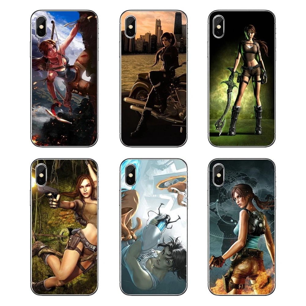 Для iPod Touch iPhone 4 4S 5 5S 5C SE 6 S 7 8 X XR XS Plus MAX Lara Croft Tomb Raider игровая печать мягкие