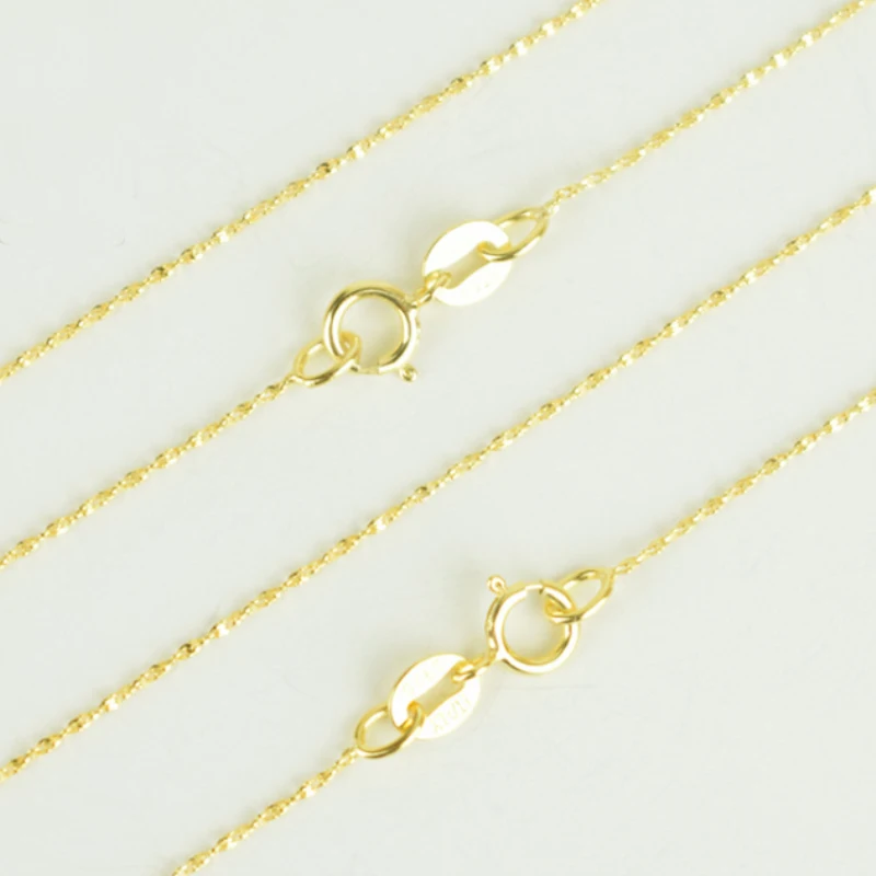 Реальные 925 пробы серебро и желтое золото Цвет тонкий Звездное цепь ...