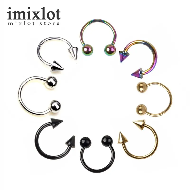 20Pcs Hot Selling Ball Sharp Stainless Steel Nostril Nose Ring Circular