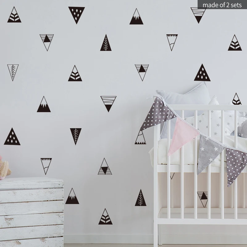 Tofok геометрические треугольные наклейки на стену для детской комнаты, декоративные наклейки на стены, сделай сам, самоклеющиеся настенные плакаты для детской комнаты, фрески в скандинавском стиле
