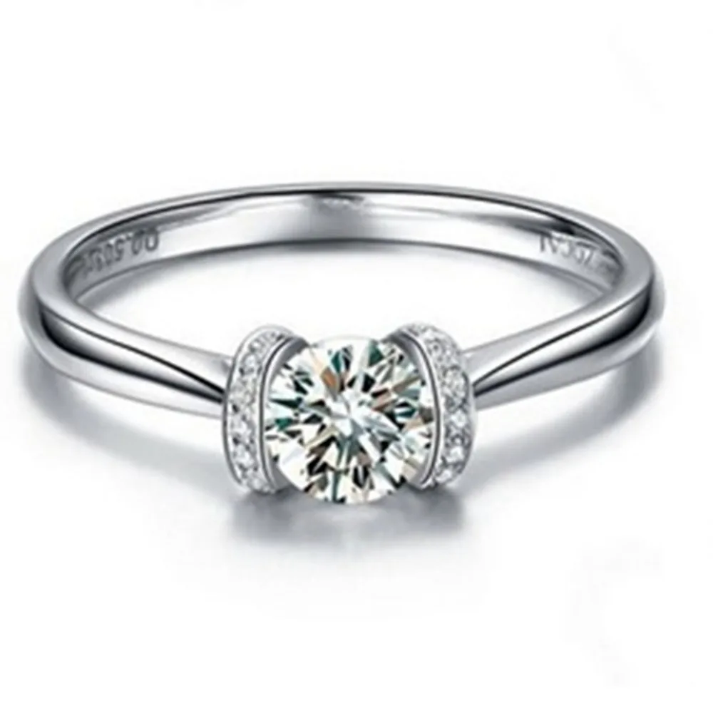 

0.5ct Forever Promise SONA Kiss Simulate Diamond Jewelry Engagement Ring Jewelry For Women Solid Sterling Silver Pt950 Stamped