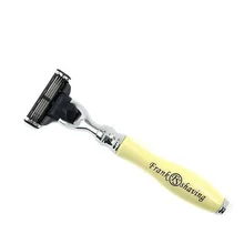 Франк бритье-3 слоя лезвия бритва, Искусственная слоновая кость ручка+# MA-03IV