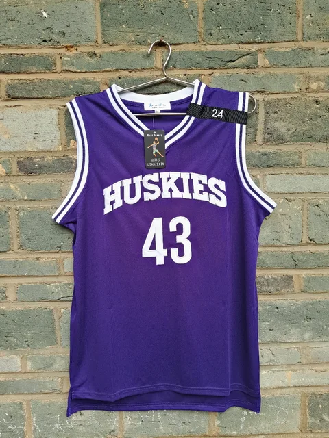 Special Offers LIANZEXIN K.Tyler #43 Jersey Huskies The 6th Marlon Wayans Kenny Tyler Basketball movie Jerseys Purple Color For Men