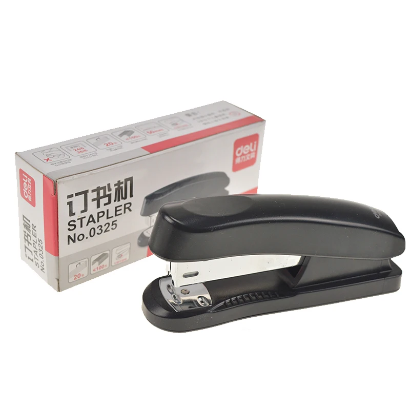 DL Office School Home Stapler Middle Size 20 Pages three Colors Stapler and Staples - Цвет: and 10 box staples