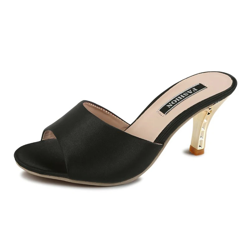 

CHANGYUGE 2018 Summer Sandals Women High Heels Elegant Party Summer Woman High Heel Sandals Fish Mouth Comfortable Female Shoes