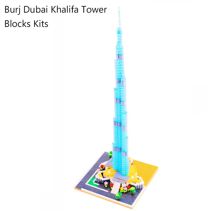 

1681PCS Burj Dubai Khalifa Tower Blocks Model Kits Dubai Architectures Building Models Unisex Plastic Diamond Educational Blocks