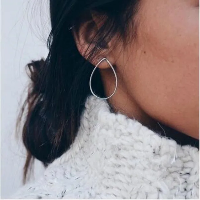 

ea025 2019 Europe Trendy simple punk Vintage alloy geometry drop-shaped earrings female charm jewelry accessories