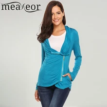 Лонгслив с o-образным вырезом асимметрия с длинными рукавами спереди футболки на молнии два боковых футболка с карманами Демисезонный Асимметричные футболки