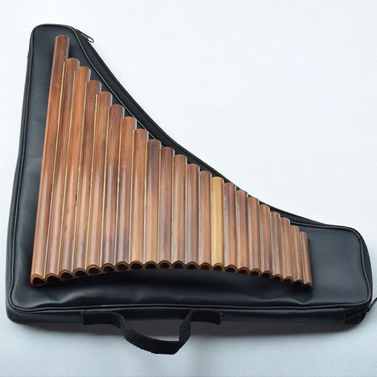 

22 Tubes Left Hand Bitter Bamboo Pan Flute Woowind Instrument Panpipes Flauta Handmade Panflute With Leather Bag