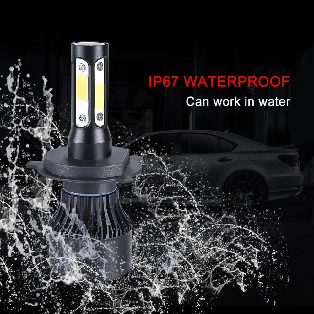 Foxcncar 4 Side H4 LED H7 Car Headlight H8 H9 H11 9006 HB3 9005 HB4 Hi Lo Beam H4 COB 10000LM 12V 24V Mini Truck Car Motorcycle Foxcncar 4 Side H4 LED H7 Car Headlight H8 H9 H11 9006 HB3 9005 HB4 Hi Lo Beam H4 COB 10000LM 12V 24V Mini Truck Car Motorcycle