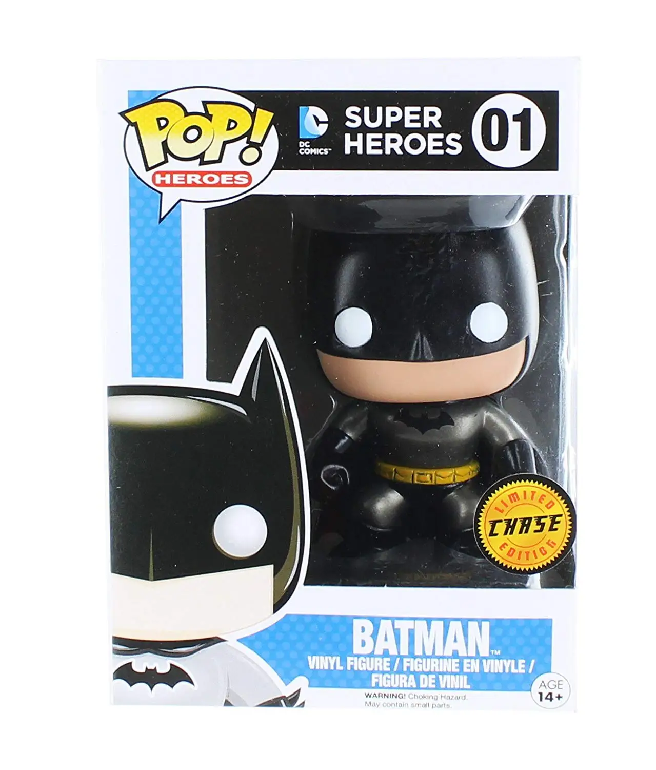 Exclusive FUNKO POP Official DC Comics: Heroes Batman Chase Metallic Variant #01 Vinyl Action Figur