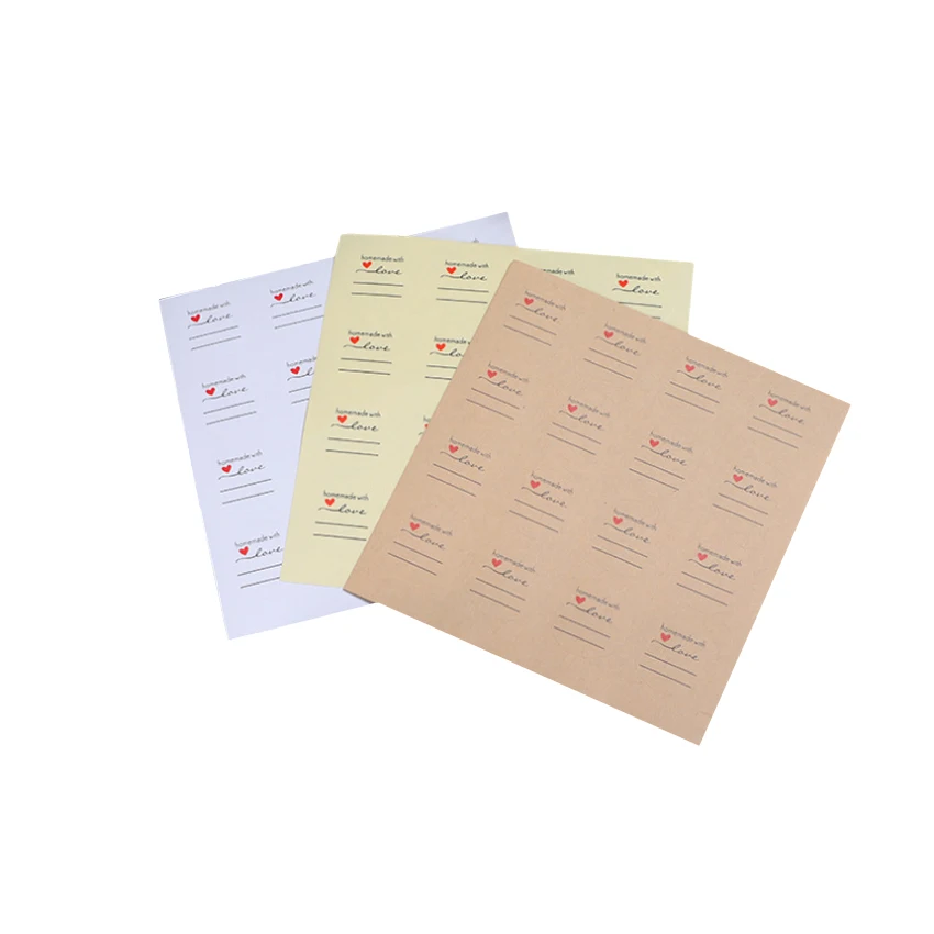 

160pcs/lot Kawaii Homemade with Love Round Kraft paper white decorative Sealing sticker DIY gift package label paper stickers