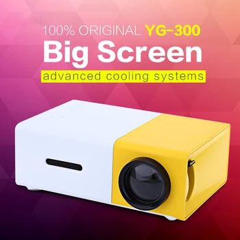 YG300 YG310 LED Portable Projector 400-600LM 3.5mm Audio 320 x 240 Pixels YG-300 HDMI USB Mini Projector Home Media Player