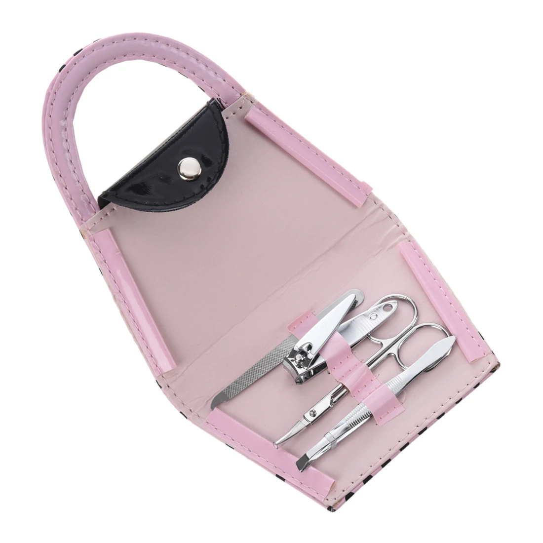 

Travel Handbag Nail Manicure Kit Accessories Care Mirror Tweezers Clipper