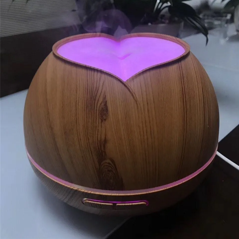 

New Wood Grain 300ML Ultrasonic Aroma Humidifier Color Chaning LED Light Mist Maker Essential Oil Diffuser For Home Office SPA