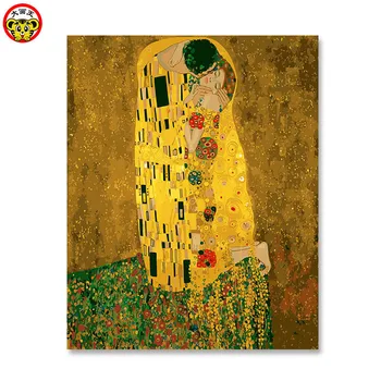 

painting by numbers art paint by number Kiss _ gustav klimt DIY Home Decoration For Living Room DIY Digital Canvas Oil Wall Art