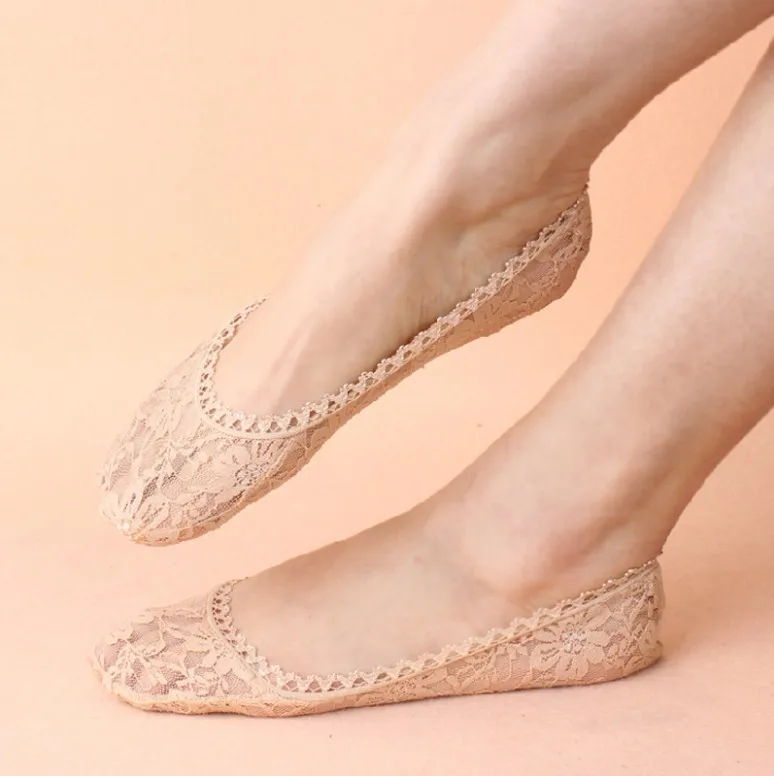 

Summer lady lace boat socks anti wear shallow mouth lace thin breathable socks