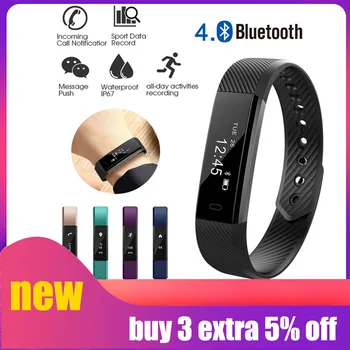 

Veryfit ID115 Watches Bluetooth Movement Meter Step Smart Watch Silicone Sport Blood Pressure Sleep Wristwatch For IOS Android