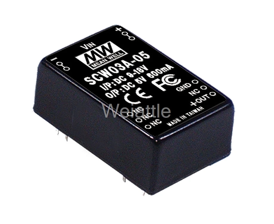 

MEAN WELL original SCW03C-15 15V 200mA meanwell SCW03 15V 3W DC-DC Regulated Single Output Converter