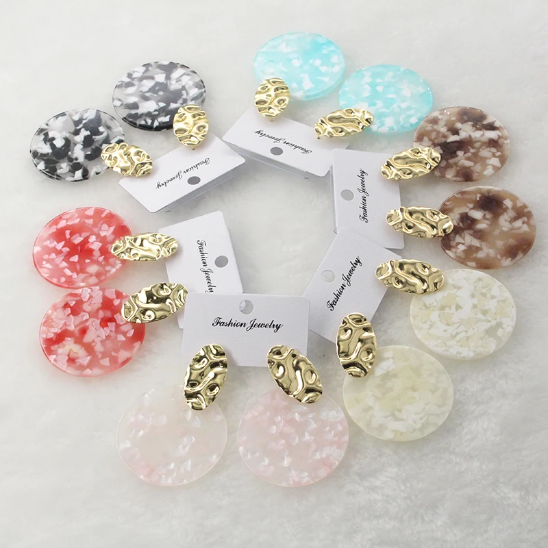 

Europe and the United States Hot Sale Fresh Seaside Bacation Ocean Wind Multi-color Leopard-grain Acrylic Alloy Ear Nail
