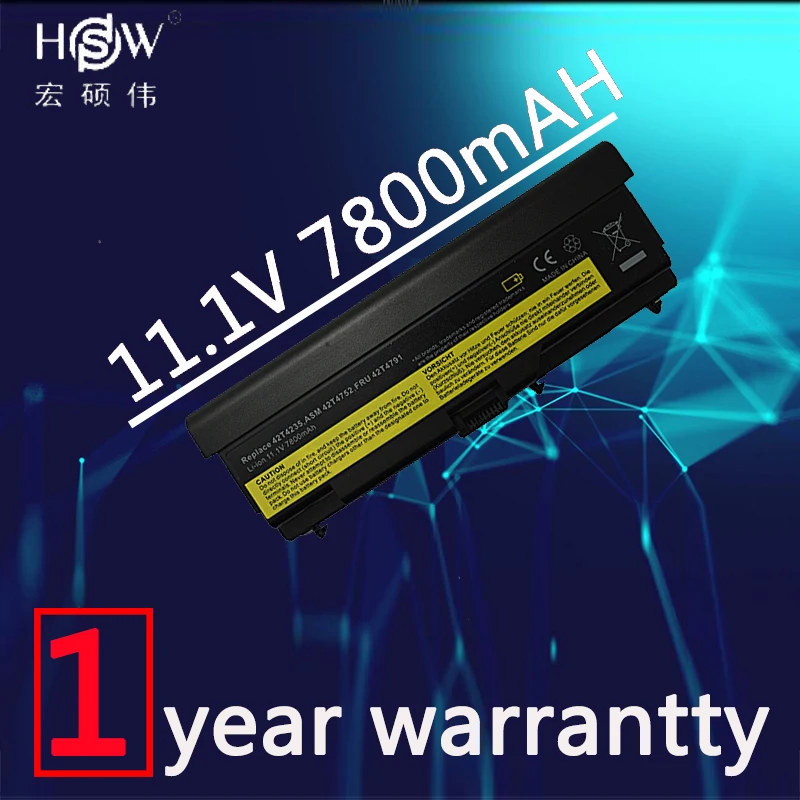 

HSW 7800mAh Battery For Lenovo ThinkPad E40 E50 L410 L412 L421 L510 L512 L520 SL410 SL510 T410 T410i T420 T510 T510i T520 W510