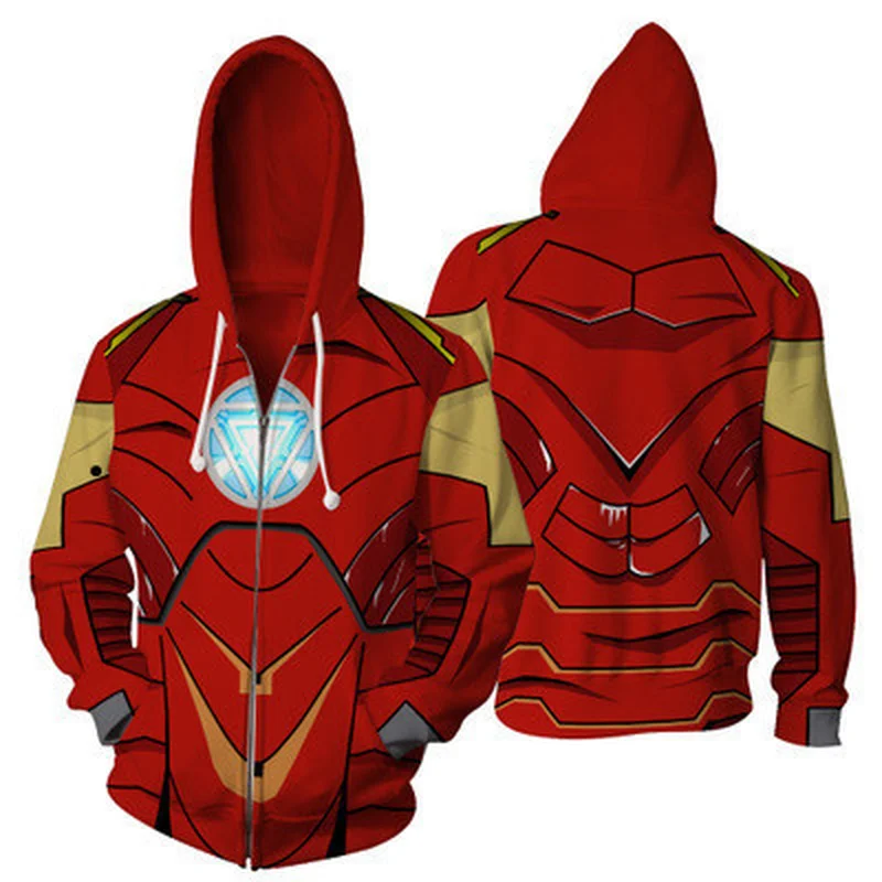 Men Women Avengers Endgame Realm Cosplay Hoodies 3D Pullover Sweatshirt Quantum Realm Superhero Zipper Jacket Costumes