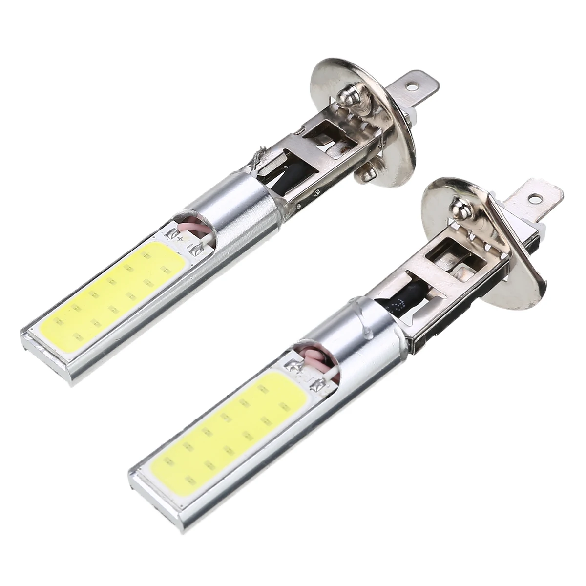 For Car Lighting 2pcs H1 COB LED Car Fog Light Headlight Daytime Running Light Bulb  DC 12V 6000K White Mayitr