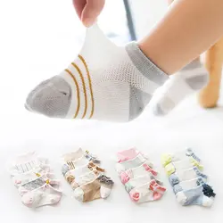 Носки для малышей, носки для новорожденных, 5 пар/лот, летние тонкие носки для малышей, для девочек, хлопковые носки для новорожденных, От 0 до