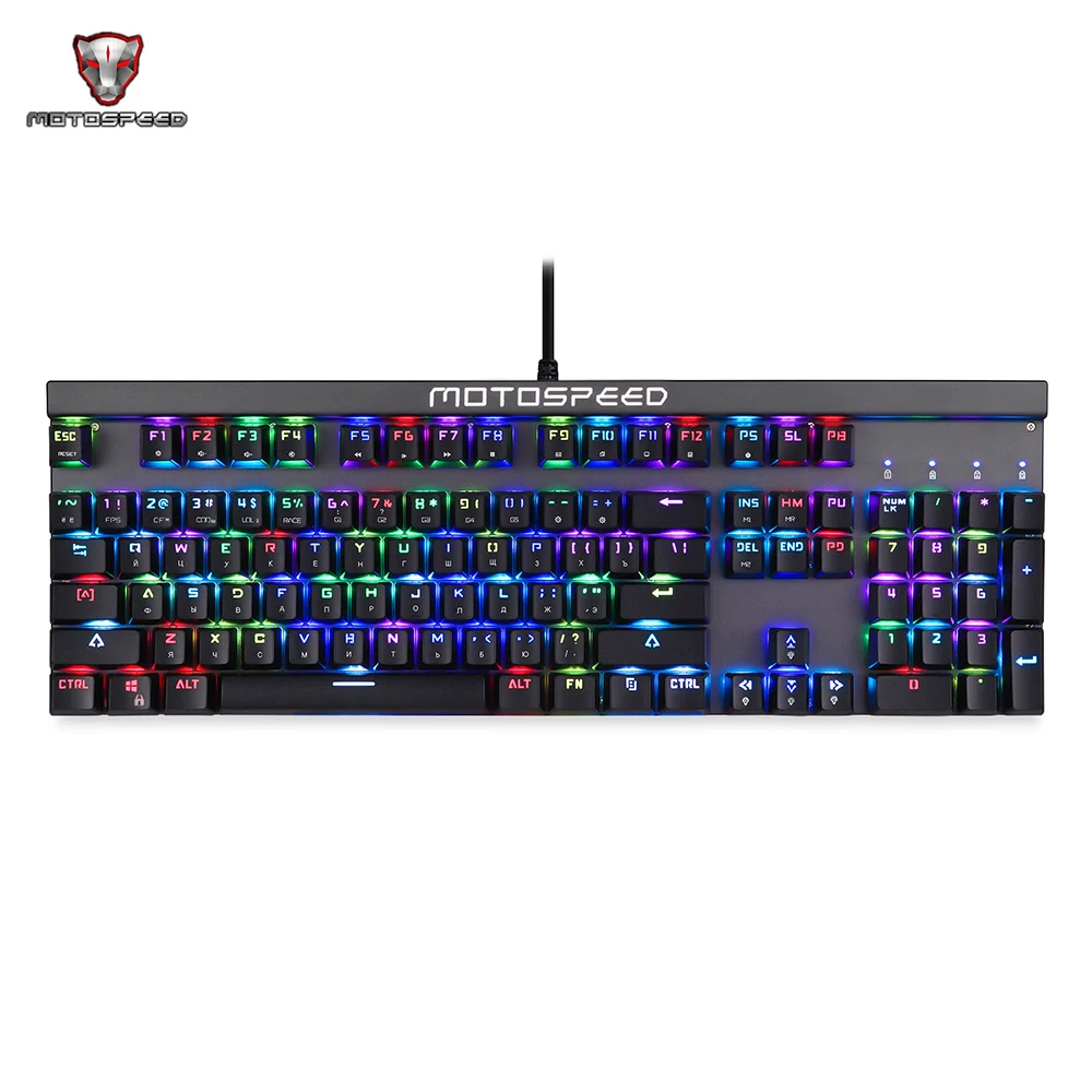 Оригинал Motospeed CK103 NKRO RGB подсветка механическая клавиатура 104 ключей полный ключ FN