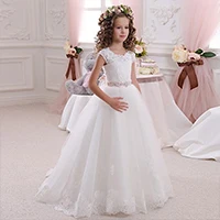 fancy little girls pageant dresses 2-12 years princess party dresses for girls mesh flower dress long kids puffy ball gowns