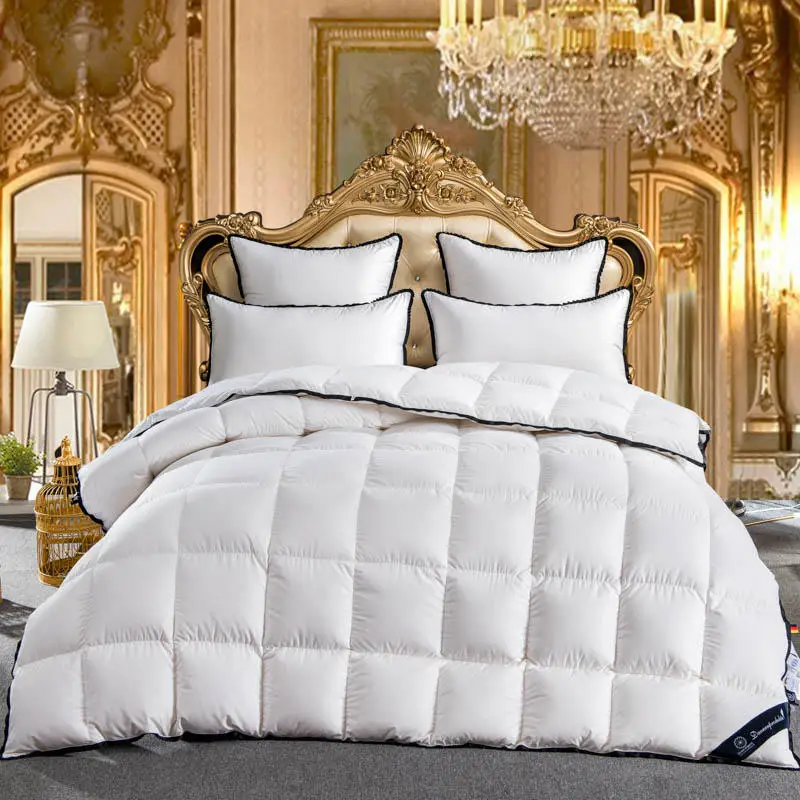 2018 könig Königin Volle Twin größe 100% Gans Unten Weiß Tröster Bettwäsche set Bettdecke Bettdecke Decke Bett Quilt edredon colcha Kaufen