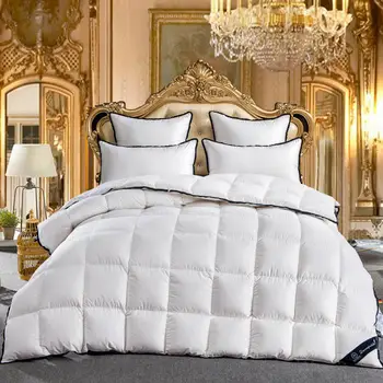 

2020 King Queen Full Twin size 100%Goose Down White Comforter Bedding set Bedspread Duvet Throw Blanket Bed Quilt edredon colcha