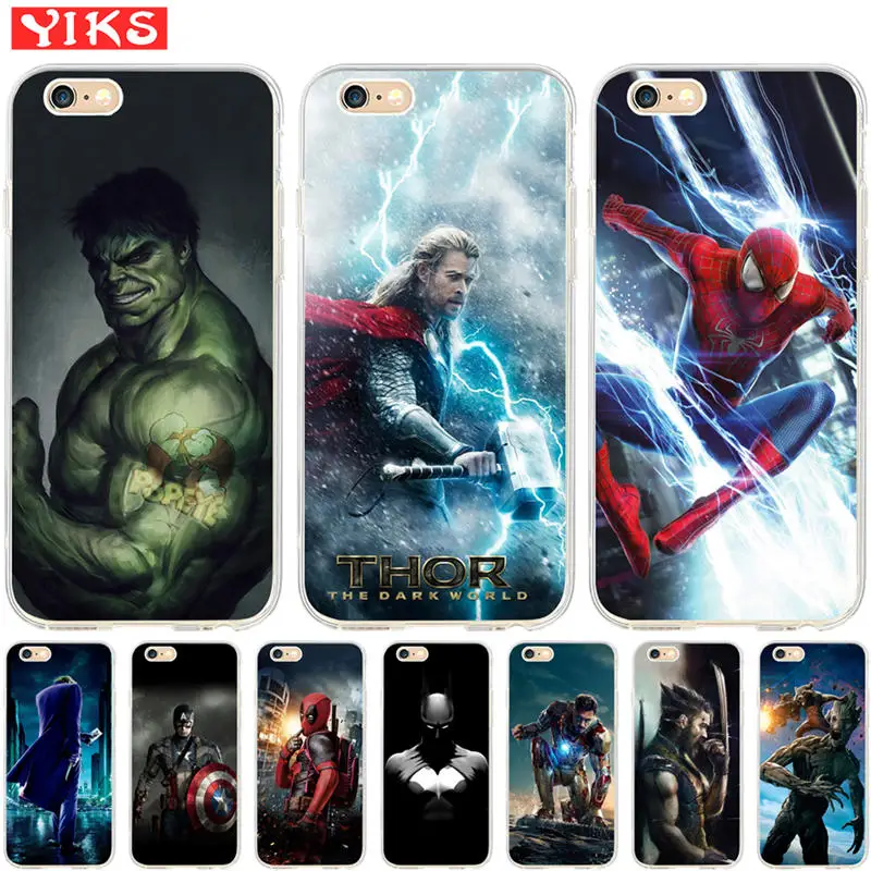 

Luxury Marvel Avengers Heroes Case Coque for iPhone X 8 7 6 6S Plus 5 5S SE Case Cover for iPhone 6 6S 7 8 Etui fundas Capinha