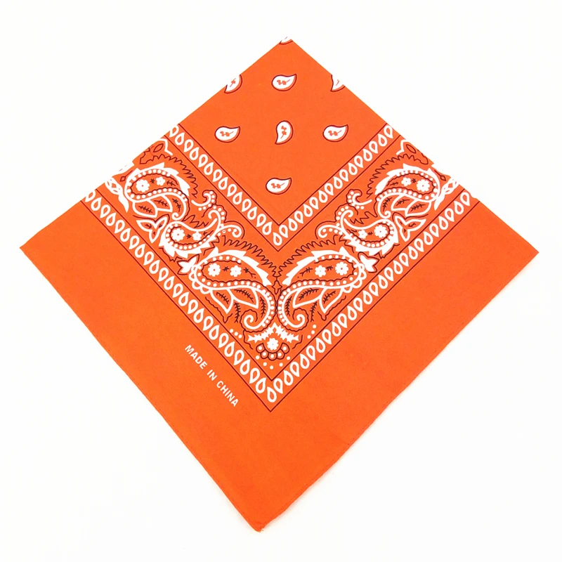 55*55 см Милая женская Бандана с принтом шарф квадратный головной платок женский мотоциклетный головной убор для активного отдыха - Цвет: Orange