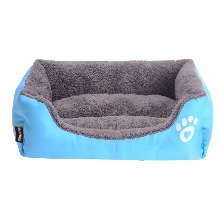 Кровать для домашних собак согревающий собачий дом мягкий водонепроницаемый материал гнездо корзины для собак осень и зима теплый питомник для кошки S-3XL 9 цветов - Цвет: Blue
