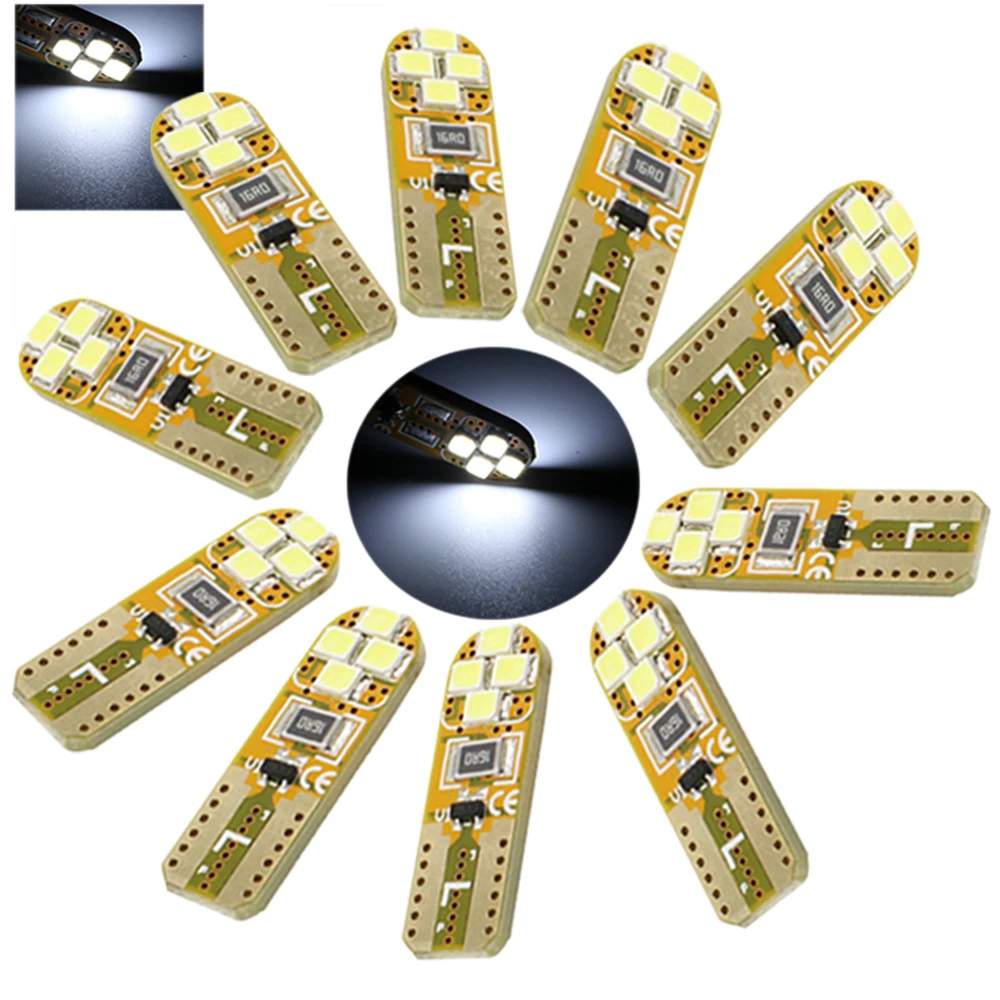 

YSY 10pcs T10 w5w 168 194 501 8smd 2835 led Canbus no error Car auto clearance reverse reading light bulb lamp DC12V 8 smd