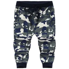 Бренд синий камуфляжные мужские брюки Slim Fit Повседневное спортивной хлопка Для мужчин свободные плюс Размеры темно-Пот Пант 8XL длиной до икры Штаны 8846
