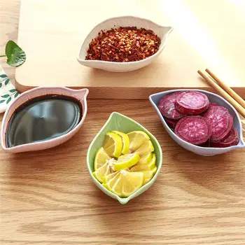 

Soy Sauce Caster Kitchen Dinner Dish Multipurpose Leaf-Shape Small Seasoning Saucers Appetizer Plates Bowl Tableware For Kids