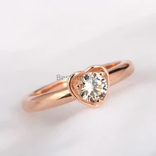 Чистое серебро 1 карат 925 Серебро S925 кольцо из розового золота кольцо SONA синтетический бриллиан S925 кольцо Размер настраиваемый(JSA