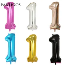 40 inch Number balloons Baby Shower 1st Big Helium Foil ballon Gold Silver Pink Digit Globos Birthday Party Wedding Decor Ballon