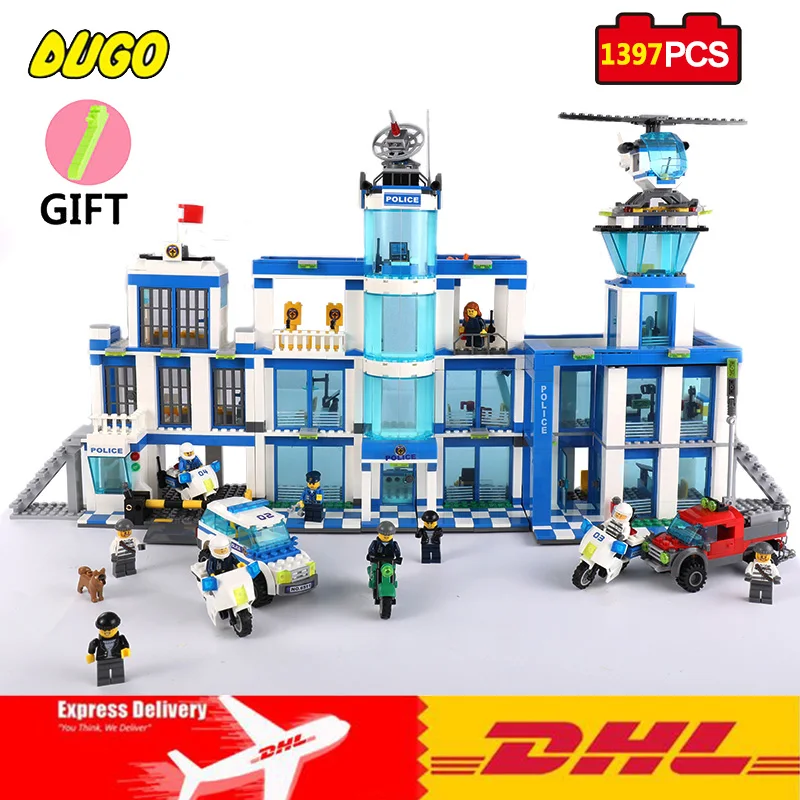 Dhl Dugo 1397pcs City Police Station Building Blocks Compatible Legos