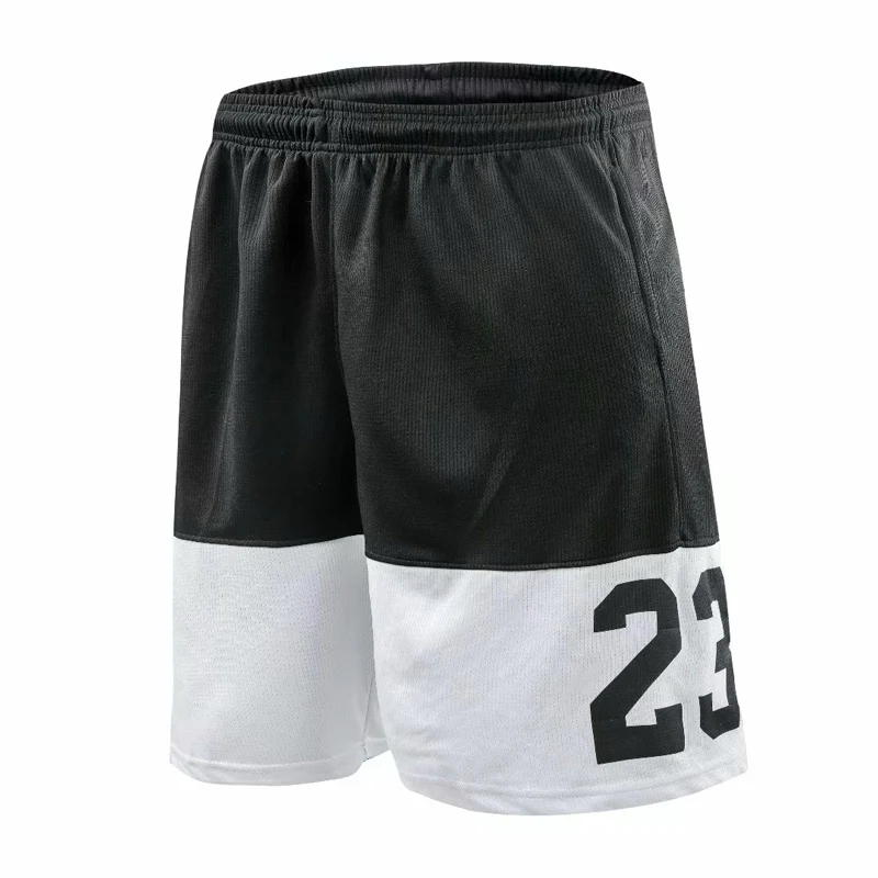 Номер 23 мужские баскетбольные шорты спортивные до колена эластичное талии Feminino тренажерный зал работает короткие брюки мужской плюс Размеры - Цвет: Черный