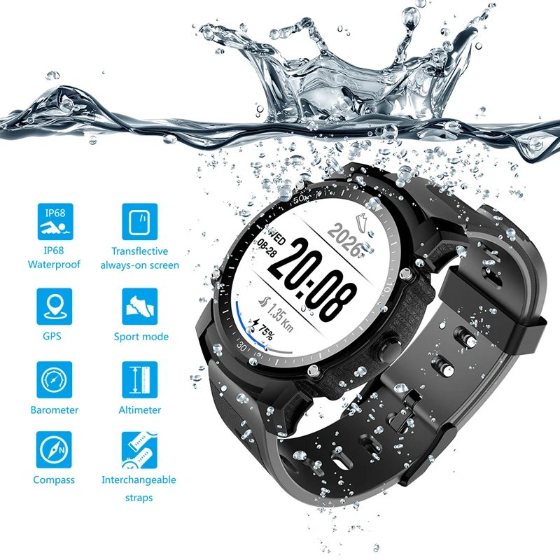 Original FS08 Professional GPS Bluetooth Wearable Devices Smart Watch Hombre Smartwatch Android iOS Compass Waterproof IP68
